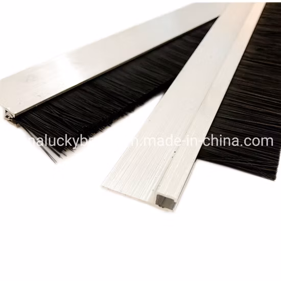 Flexible Strip Cleaning Brush for Door Window Escalator /Double Row Base Nylon Plastic Horse Hair Industrial Brush (YY-995)